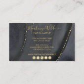 ブラックエレガント金ゴールドグリッターアゲートマーブルシック 名刺 (裏面)