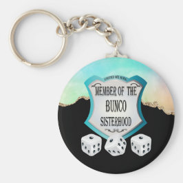 ブラックエレガント金ゴールドグリッターサイコロシスタフッドバンコ キーホルダー