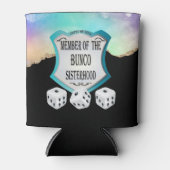 ブラックエレガント金ゴールドグリッターバンコシスタフッドサイコロ 缶クーラー (正面)