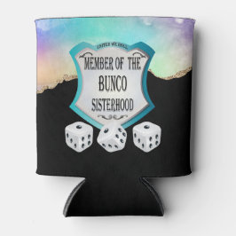 ブラックエレガント金ゴールドグリッターバンコシスタフッドサイコロ 缶クーラー