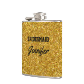 ブラックエレガント金ゴールドグリッターブルックブリデスメイド フラスク (左)