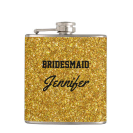 ブラックエレガント金ゴールドグリッターブルックブリデスメイド フラスク