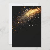 ブラックエレガント金ゴールドグリッターホリデーオフィスパーティー 招待状 (裏面)