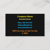 ブラックエレガント金ゴールドグリッター – ラグジュアユニークリー 名刺 (裏面)