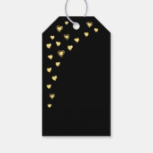 ブラックエレガント金ゴールドサンキュー50誕生日お願い ギフトタグ (裏面)