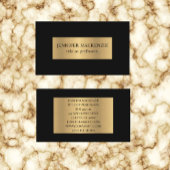 ブラックエレガント金ゴールドシンプルの単純化ミニマリスト 名刺