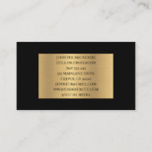 ブラックエレガント金ゴールドシンプルの単純化ミニマリスト 名刺 (裏面)