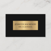 ブラックエレガント金ゴールドシンプルの単純化ミニマリスト 名刺 (正面)