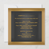 ブラックエレガント金ゴールドジュエルバースデーパーティー50日 招待状 (裏面)