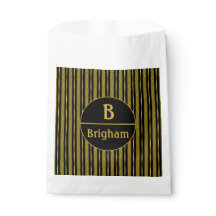 ブラックエレガント金ゴールドスストライププリッドモノグラム