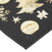 ブラックエレガント金ゴールドスノーフレークスクリスマスツリーボール テーブルクロス (アングル)