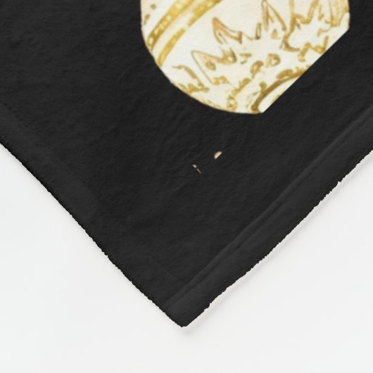 ブラックエレガント金ゴールドスノーフレークスクリスマスツリーボール フリースブランケット (角)