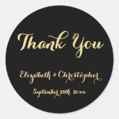 ブラックエレガント金ゴールドス結婚クリプトの好意 ラウンドシール (正面)