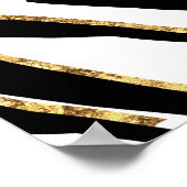 ブラックエレガント金ゴールドゼブラホワイトアニマルプリント ポスター (角)