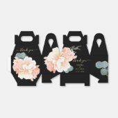 ブラックエレガント金ゴールドピーチクリームフローラ結婚ズ フェイバーボックス (折り畳みなし)