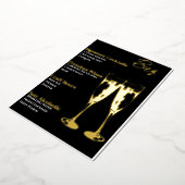 ブラックエレガント金ゴールドフォイルのカクテルパーティーバーメニュー 箔シーズンカード (回転した状態)