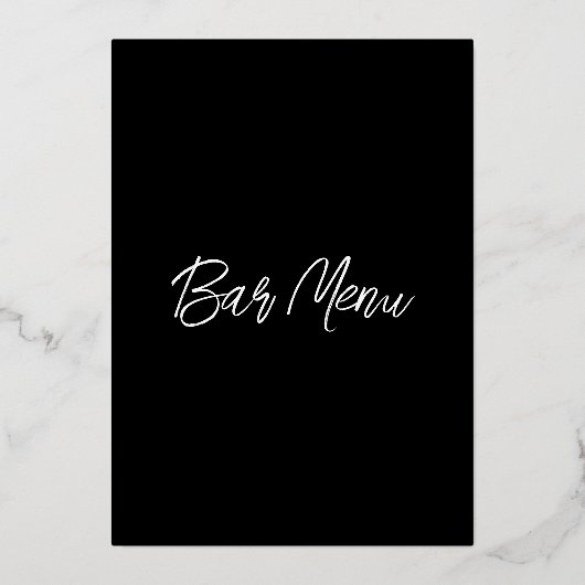 ブラックエレガント金ゴールドフォイルのカクテルパーティーバーメニュー 箔シーズンカード (裏面)