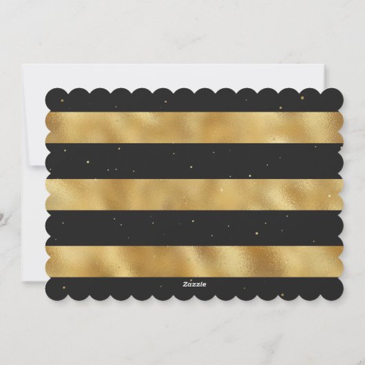 ブラックエレガント金ゴールドフォトメリークリスマスカード シーズンカード (裏面)