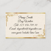 ブラックエレガント金ゴールドブティックモノグラム 名刺 (裏面)