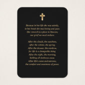 ブラックエレガント金ゴールドブルゴーニュフローラメモリアルカード (裏面)