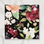 ブラックエレガント金ゴールドブルゴーニュ赤面フローラありがとう フェイバータグ (裏面)