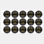 ブラックエレガント金ゴールドプライドモノグラムの事業 ラベル (シート)