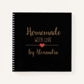 ブラックエレガント金ゴールドホームメイドとラブレシピノート ノートブック (正面)