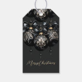 ブラックエレガント金ゴールドボーブルラグジュアリークリスマス引用文 ギフトタグ (正面)
