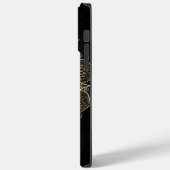 ブラックエレガント金ゴールドマンダラフローラデザイン Case-Mate iPhoneケース (裏面 / 左)