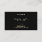 ブラックエレガント金ゴールドモダンミニマルプロフェッショナル 名刺 (裏面)