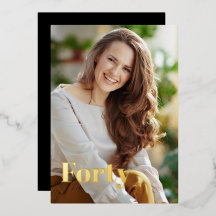 ブラックエレガント金ゴールドモダンミニマル40歳の誕生日