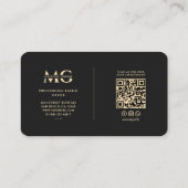 ブラックエレガント金ゴールドモダン理容師バーバーショップ 名刺 (裏面)