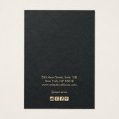 ブラックエレガント金ゴールドモノグラムイヤリングディスプレイカード (裏面)