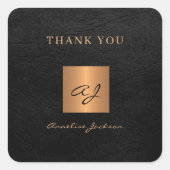 ブラックエレガント金ゴールドモノグラ感謝していム名: スクエアシール (正面)