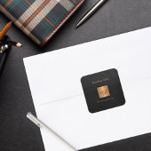 ブラックエレガント金ゴールドモノグラ感謝していム名: スクエアシール