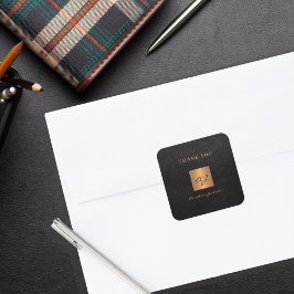 ブラックエレガント金ゴールドモノグラ感謝していム名: スクエアシール