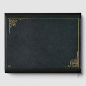 ブラックエレガント金ゴールドレザー結婚ズゲストブック ゲストブック (裏面)