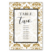 ブラックエレガント金ゴールドヴィンテージウェディングゲスト名 テーブルナンバー (正面)