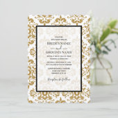 ブラックエレガント金ゴールドヴィンテージウェディング招待状 招待状 (スタンド正面)