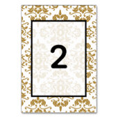 ブラックエレガント金ゴールドヴィンテージウェディング テーブルナンバー (裏面)