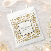 ブラックエレガント金ゴールドヴィンテージウェディング フェイバーバッグ (クリップ留めされた状態)