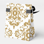 ブラックエレガント金ゴールドヴィンテージウェディング フェイバーボックス (裏面サイド)