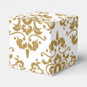 ブラックエレガント金ゴールドヴィンテージウェディング フェイバーボックス (裏面サイド)