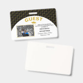 ブラックエレガント金ゴールド大学院生 バッジ (正面＆裏面)