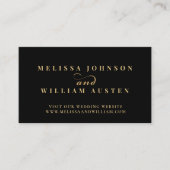 ブラックエレガント金ゴールド結婚のWebサイト挿入カード 名刺 (正面)