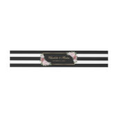 ブラックエレガント金ゴールド赤面ピンクフローラ結婚ズ 招待状ベリーバンド (フラット)