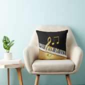 ブラックエレガント金ゴールド音楽ノート、ピアノ鍵 クッション (椅子)