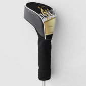 ブラックエレガント金ゴールド音楽ノート、ピアノ鍵 ゴルフヘッドカバー (アングル)