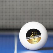 ブラックエレガント金ゴールド音楽ノート、ピアノ鍵 卓球ボール (ネット)