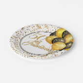 ブラックエレガント金ゴールド50と素晴らしい誕生日紙 ペーパープレート (アングル)